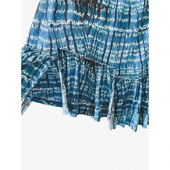 Free People Peplum Crisscross Oversized Abstract Artsy Beach Back Tank Top SZ XS - Picture 3 of 6